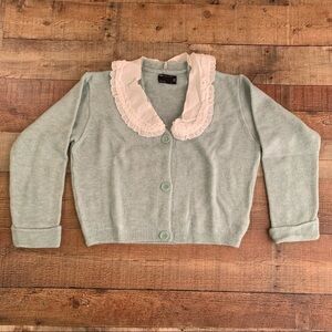 ASOS boxy oversized loose fit v neck knit cardigan with detachable collar - 8